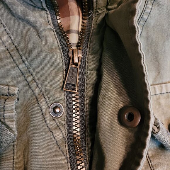 Vtg Outpost Makers Utility Military Jacket M Vtg Grunge Wash 90's Y2K Ripped - Picture 3 of 15